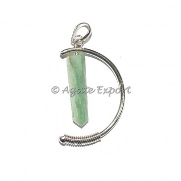 Green aventurine Pencil Cage Pendants