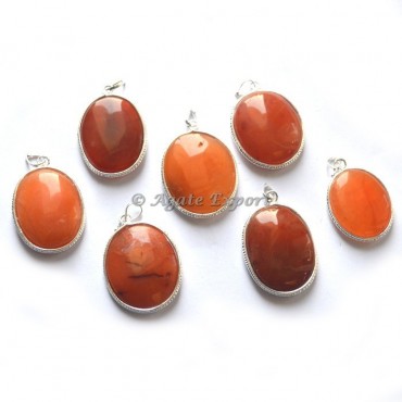 Red Carnelian Oval Pendants