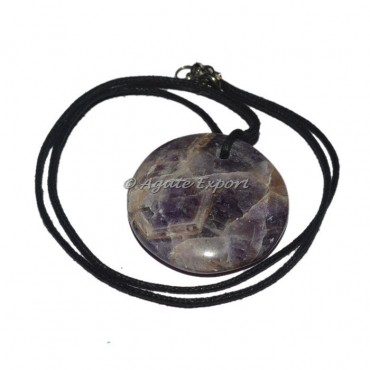 Amethyst Agate Disc Pendants