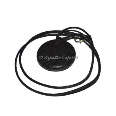 Black Agate Disc Pendants