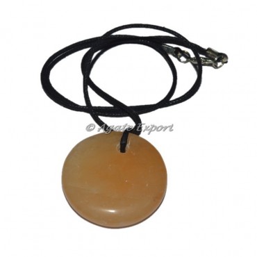 Golden Quartz Agate Disc Pendants