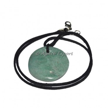 Green Aventurine Agate Disc Pendants