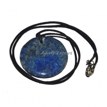Lapis Lazuli Agate Disc Pendants