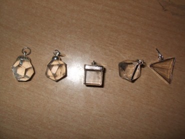 Crystal Quartz Scared Geometry Set Pendants