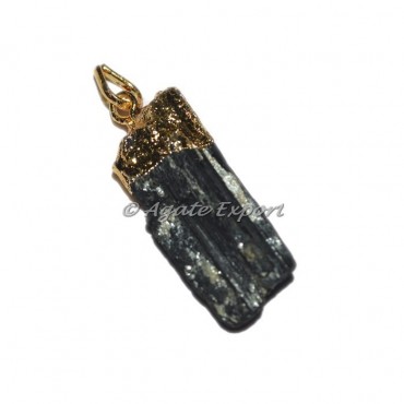 Black Tourmaline Natural Electro Pendants