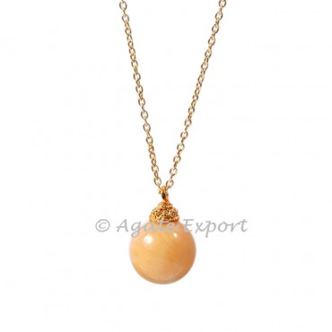 Yellow Avneturine Ball Pendants