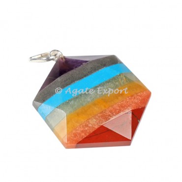 Bonded Seven Chakra Pentagon Pendants