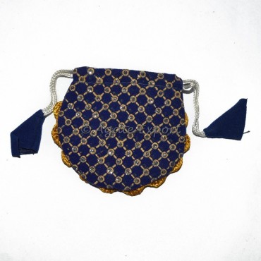 blue Pouch with Cystal diomond