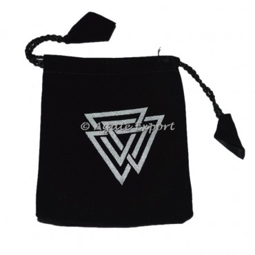 Triangle Celtic Printed Velvet Bag