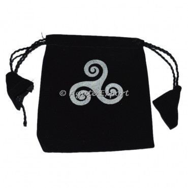 Celtic 2 Black Printed Velvet Bag