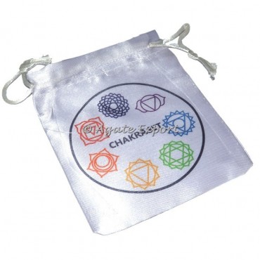 Seven Chakra Symbols Satin Pouch