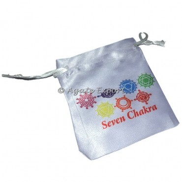 Colorful Chakra Printed Satin Pouch