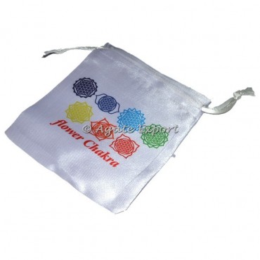 Flower of Life Colorful Chakra Satin Pouch