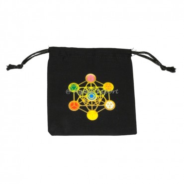 Metatron with chakra printed pouch
