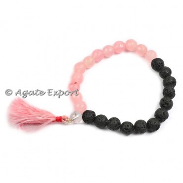 Rose And Lava Faceted Power Bracelets