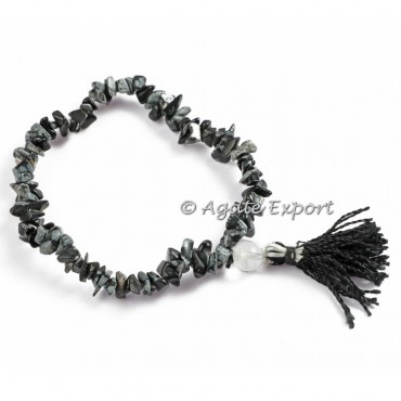 Snowflake Obsidian Chips Power Bracelets