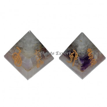 Crystal-Amethyst-Rose Quartz Bonded Usai Reiki Pyr