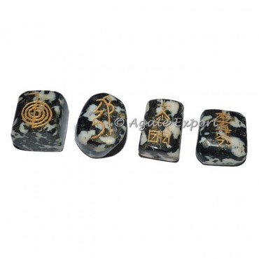 Black and White Usui ReikI Tumbled Set