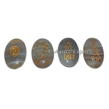 Banded Agate Usui Reiki Tumbled Set
