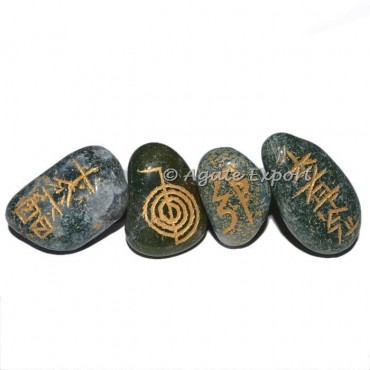 Moss Agate Usui ReikI Tumbled Set