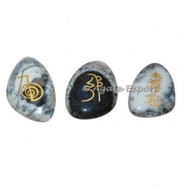 Dendritic Agate Usui Reiki Oval Set