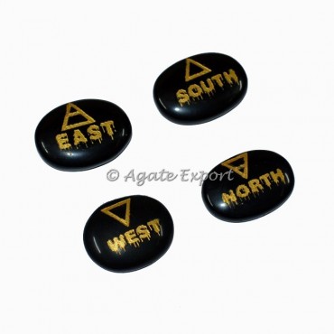 Elemental Direction Black Agate Stone