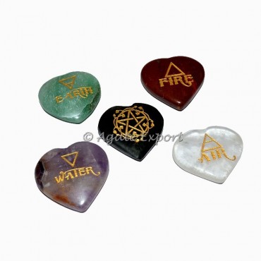 Elemental Quarter Stone Heart Set