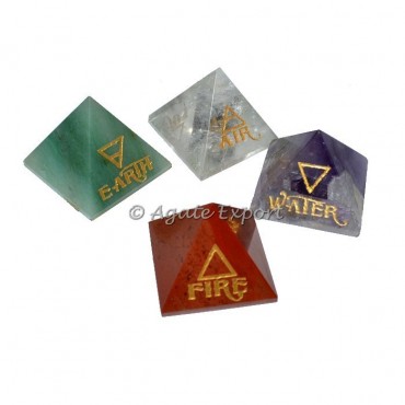 Elemental Quarter Stone Pyramids Set