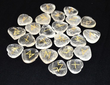 Crystal Quartz Heart Rune Set