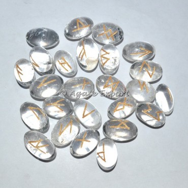 Crystal Quartz Shiva Lingam Rune Set