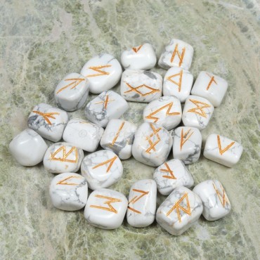 Howlite Futhark Rune Set