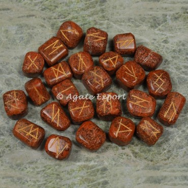 Snake Jasper Futhark Rune Set