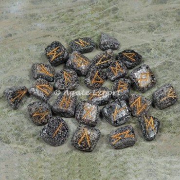 Snowflake Obsidian Futhark Rune Set