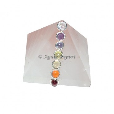 Rose Quartz Pyramids with Chakra Cabs