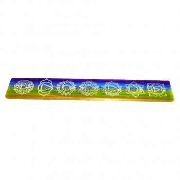 Engraved Rainbow 7 Chakra Engraved Selenite Wand