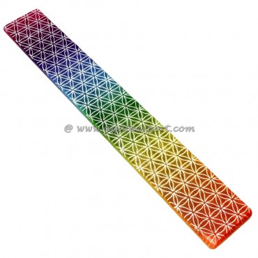 Flower Of Life Chakra Colour Selenite Wand