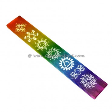 Engraved  Chakra Symbol Selenite Wand