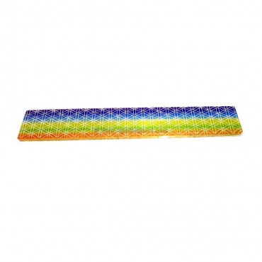 Engraved 7 Chakra Colored Flower Of life Selenite Wand