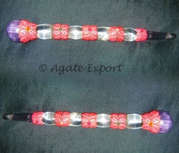 Tibetan Healing wands with Crystal Lingam