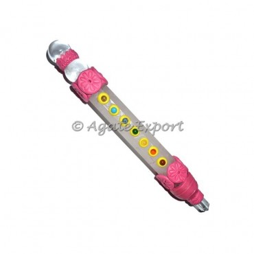 Crystal Quartz Double Ball Chakra Tibetan Wands