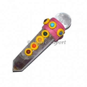 Amethyst Tibetan Chakra Obelisk Wands