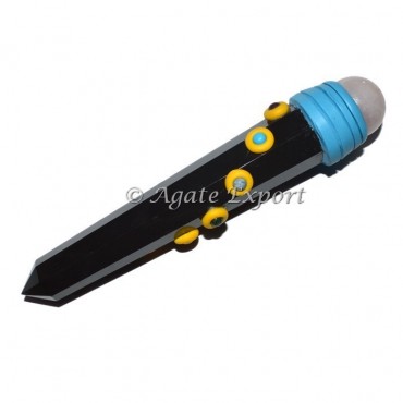 Black Agate Obelisk Tibetan Wands