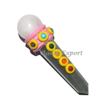 Grey Agate Tibetan Obelisk Wands