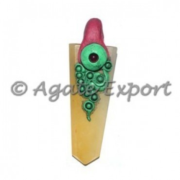 Golden Quartz Flat PencilTibetan Pendants