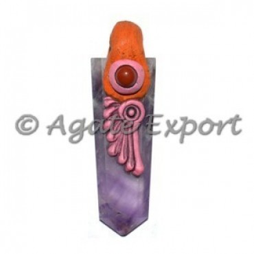 Amethyst Pencil Tibetan Pendants