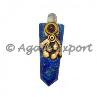 Lapis Lazuli Flat Pencil Tibetan Pendants