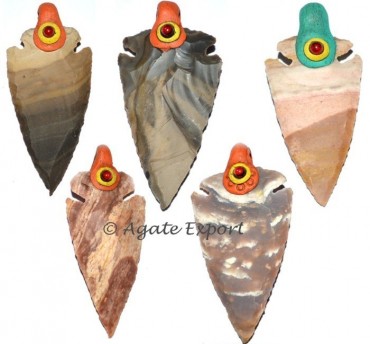 Agate Arrowheasd Tibetan Pendants