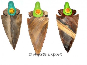 Fancy Jasper Arrowheads Tibetan Pendants