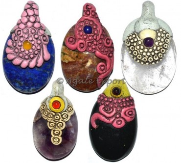 Mix Gemstone Tibetan Pendants