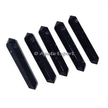Blue Sunstone Double Point Focal Pendants